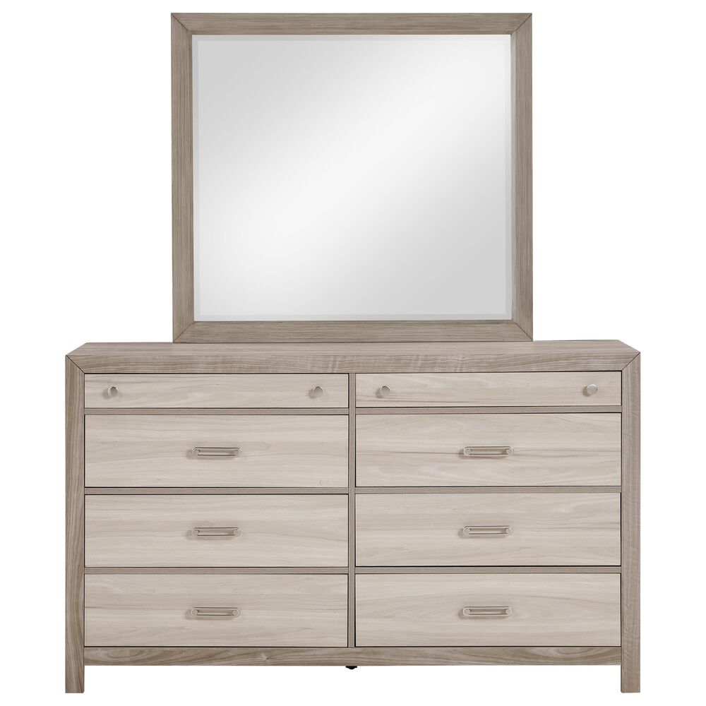 Boulder &amp; Pine Asher Gray Dresser and Mirror in Gray, , large