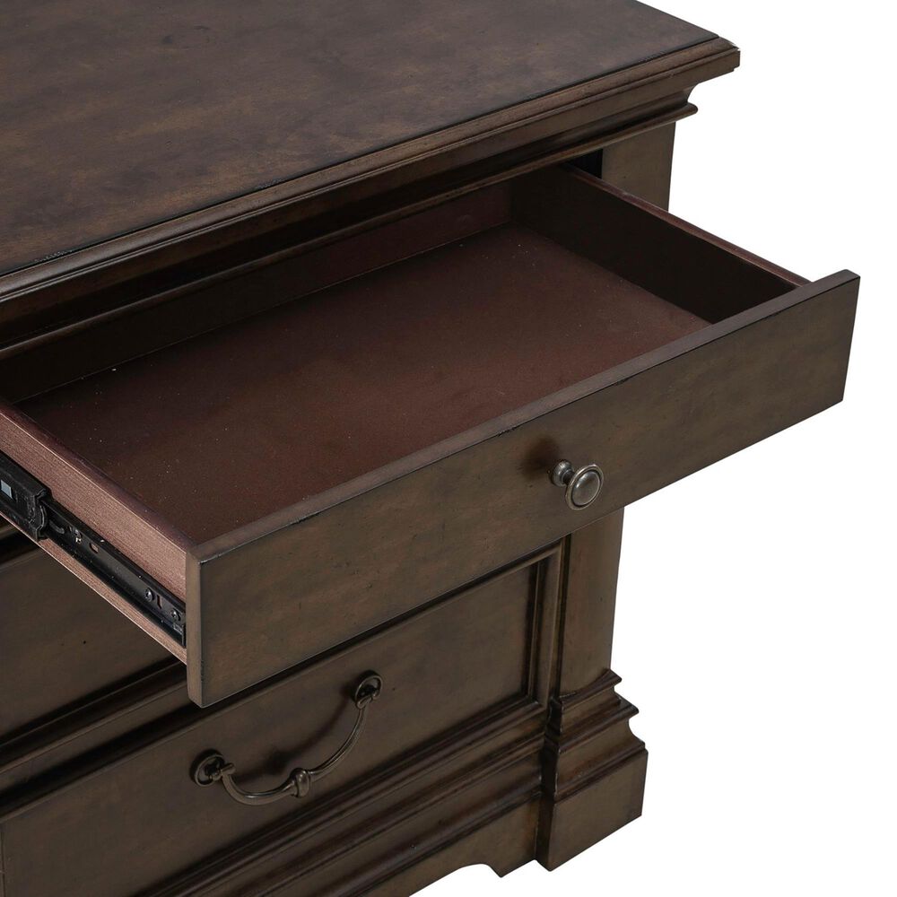 Belle Furnishings Arden Road 3-Drawer Nightstand with Charging Station in Satin Cherry, , large