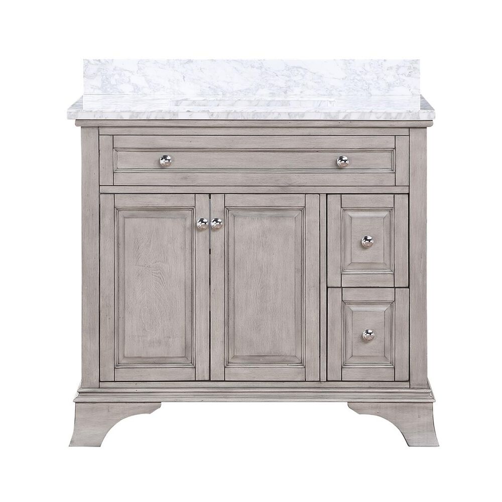 Aurafina Wainwright 36" Vanity with Top and Sink in Old Harbor Gray, , large