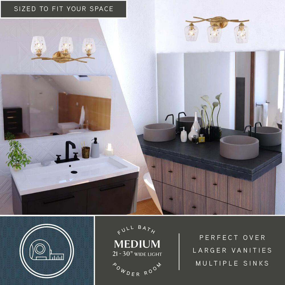 Vaxcel Wilmette 3-Light Bathroom Vanity in Champagne Gold, , large