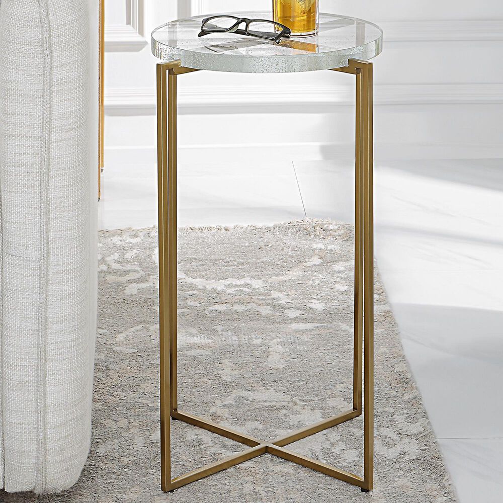 Uttermost Star-Crossed Accent Table in Brushed Gold, , large