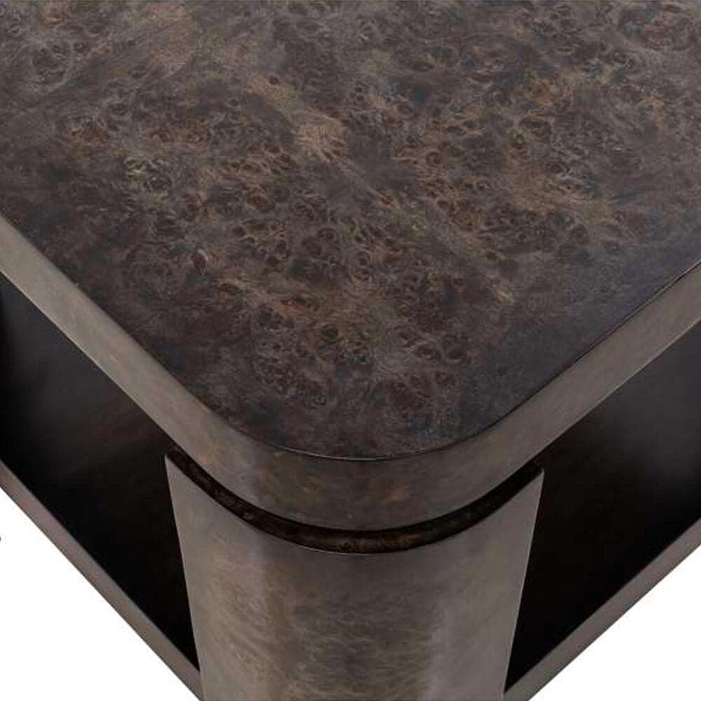 Bassett Mirror Company Langford End Table in Rich Ebonized and Gold, , large