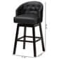 Baxton Studio Avril Swivel Bar Stool with Black Cushion in Dark Espresso Brown (Set of 2), , large