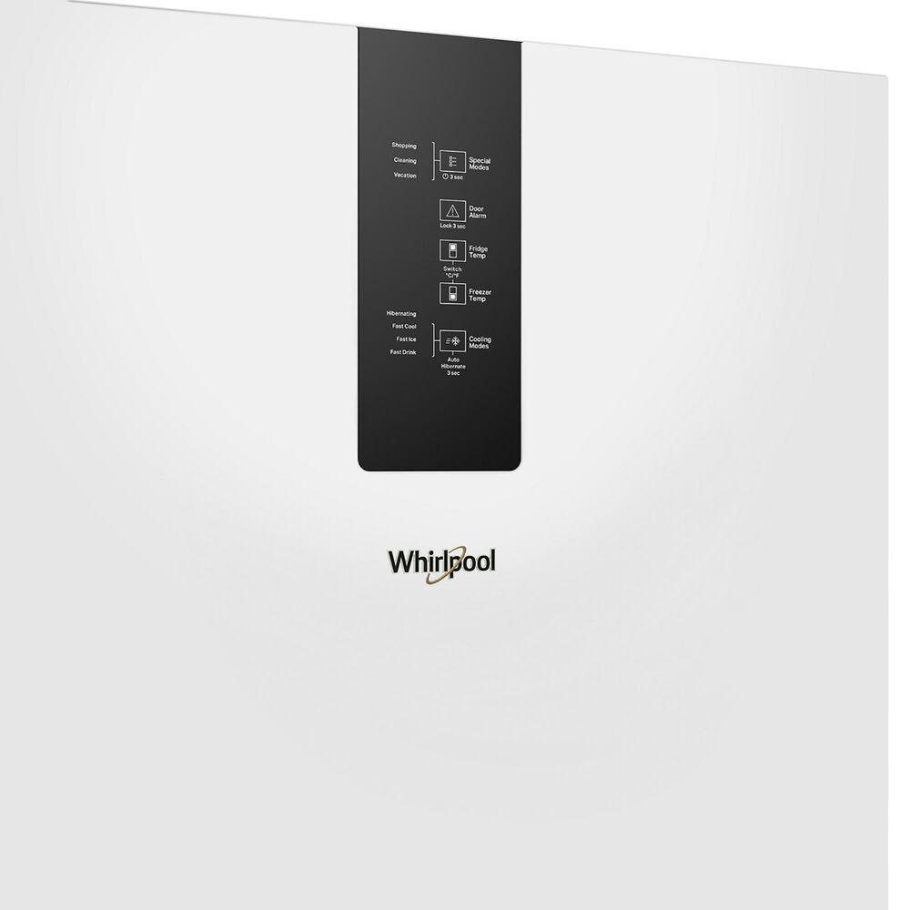 Whirlpool 12.9 Cu. Ft. Counter-Depth Wide Bottom-Freezer Refrigerator in White, , large