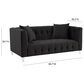 Tov Furniture Bea Stationary Loveseat in Black Velvet, , large