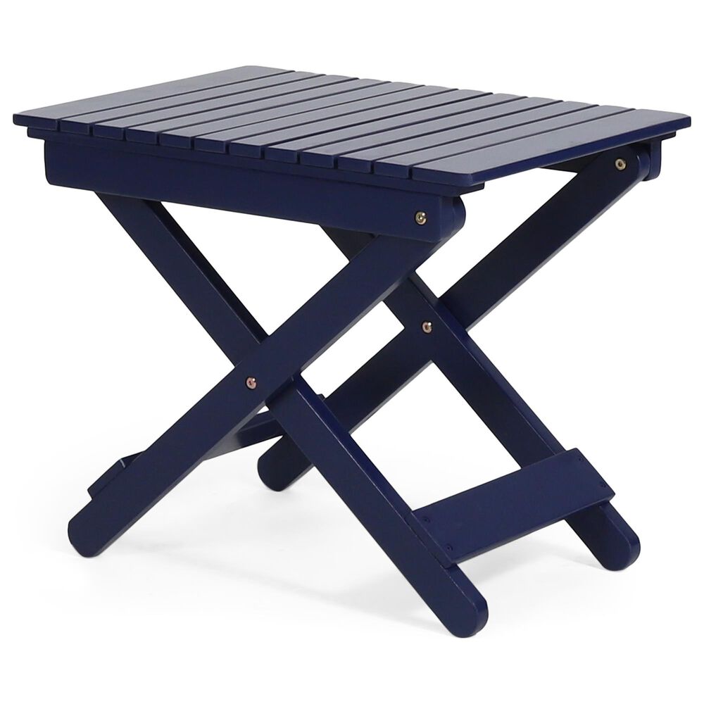 Hearth and Haven Folding Patio Side Table in Navy Blue, , large
