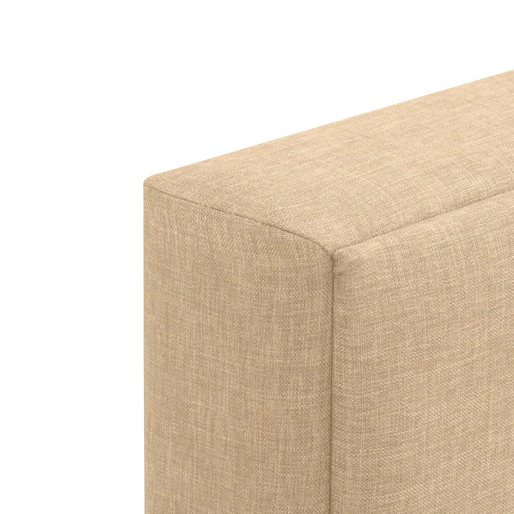 CorLiving Twin Upholstered Platform Bed in Cream, , large