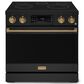 Thor Kitchen Gordon Ramsay 6 Cu. Ft. 36" Professional Electric Range with Bronze Handle Kit in Black, , large