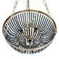 Creative Coop Laurel 2-Tier Draped Wood Bead Chandelier with Gold and Navy Blue Shade, , large