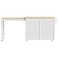 HOMLUX 75" Kitchen Island with Extendable Dining Table in White, , large