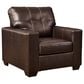 Ashley Santorine Stationary Chair and Ottoman Set in Dark Brown, , large