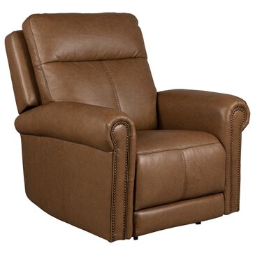 Flexsteel Alexander Power Leather Recliner in Tawny, , large