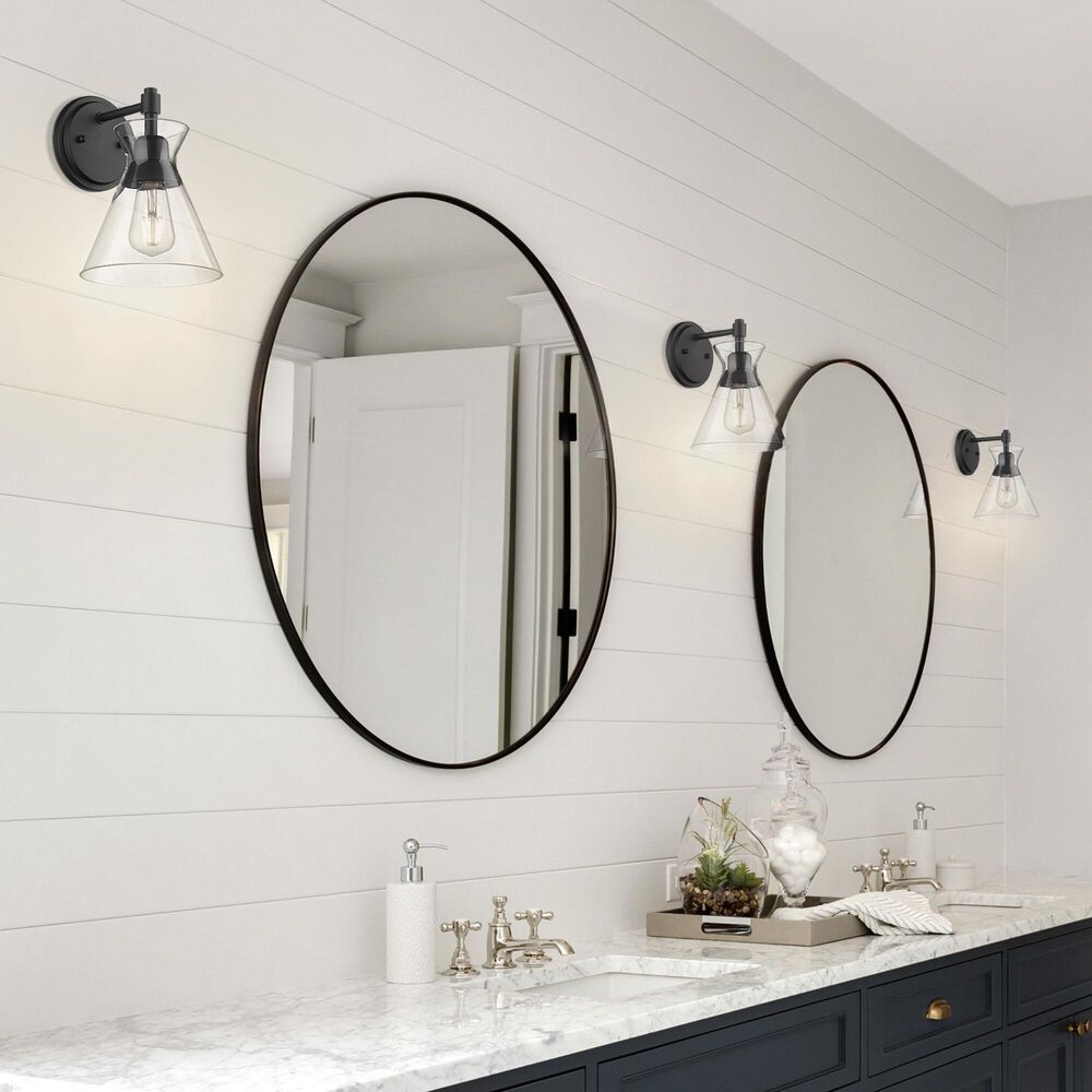 Golden Lighting Malta 1-Light Wall Sconce in Matte Black, , large
