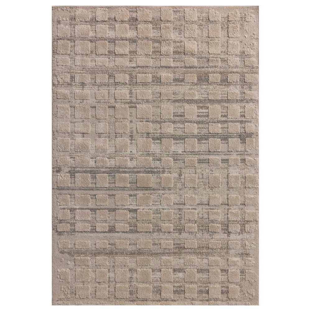 Amber Lewis x Loloi Monty 6"7" x 9"3" Pebble and Beige Area Rug, , large