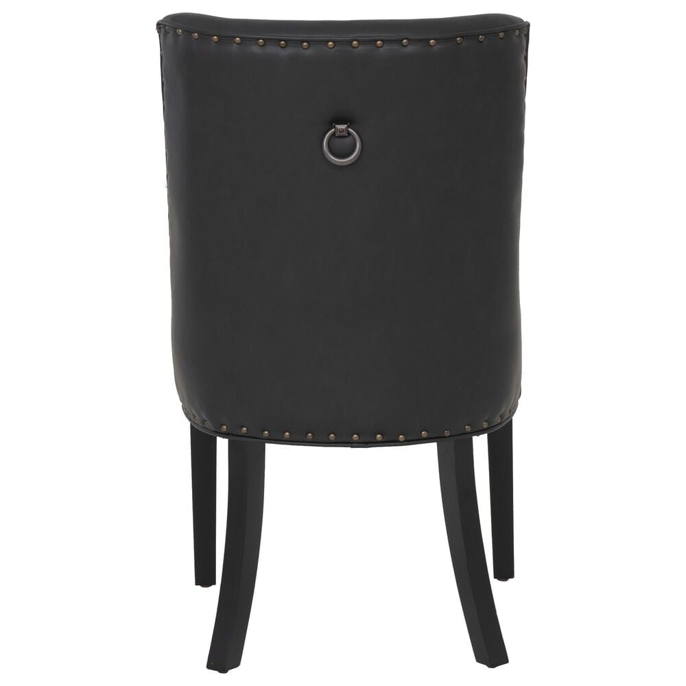 Linon Home Decor Adler Side Chair with Black Faux Leather Cushion in Black, , large