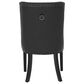 Linon Home Decor Adler Side Chair with Black Faux Leather Cushion in Black, , large