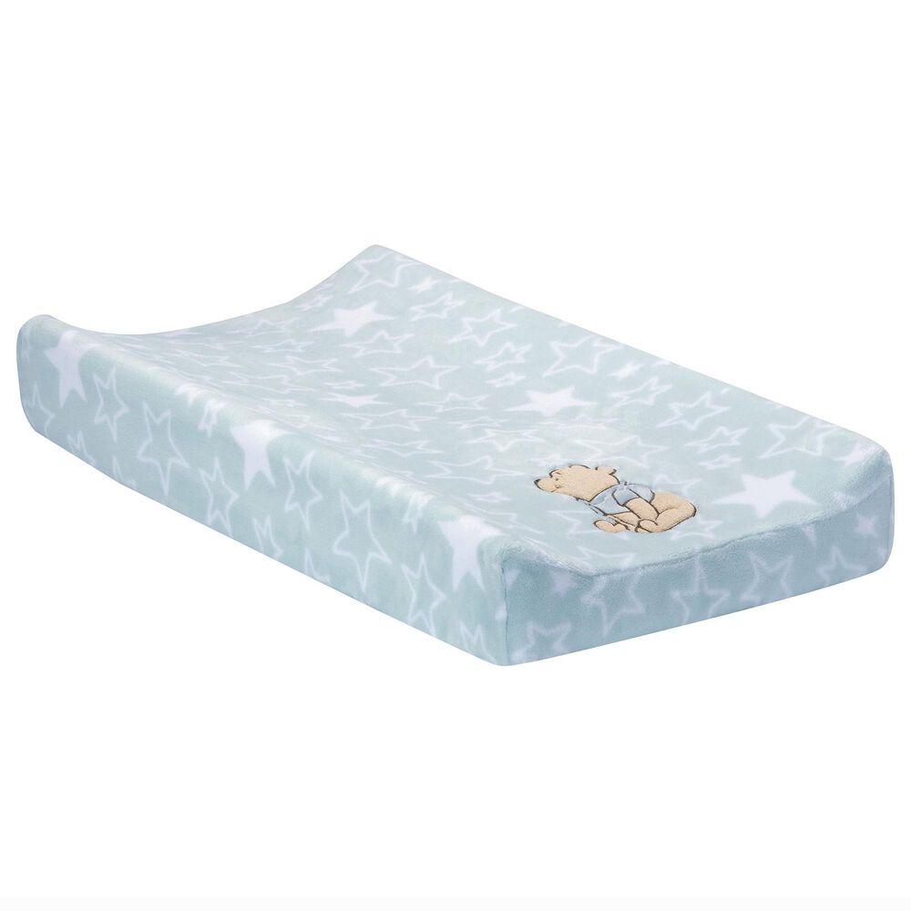 Lambs and Ivy Starlight Pooh Changing Pad Cover in Blue, Brown and Yellow, , large