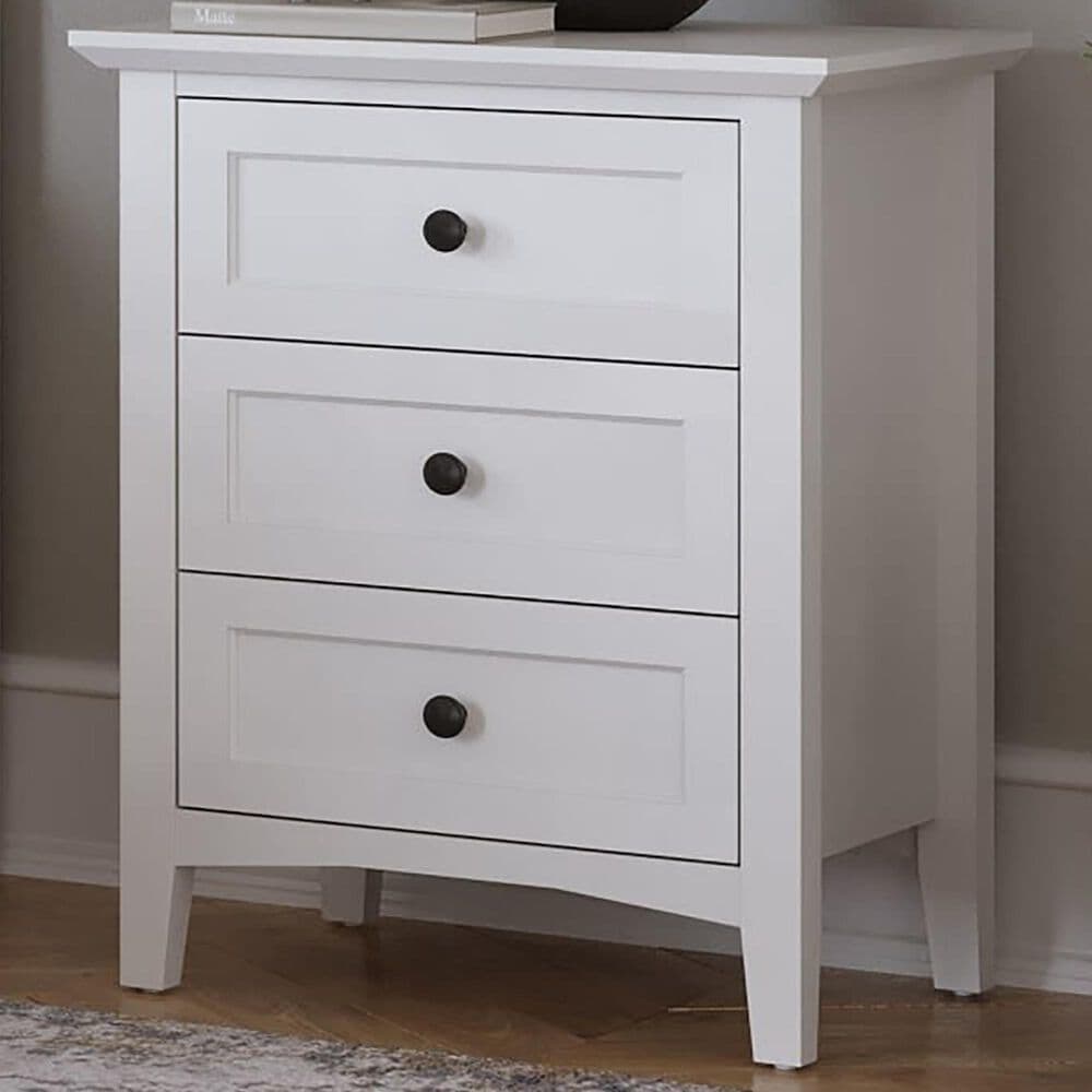Urban Home Grace 3-Drawer Nightstand in Snowfall White and Black, , large
