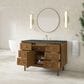 James Martin Laurent 48" Single Bathroom Vanity in Honey Oak with 3 cm Parisien Bleu Silestone Top, Rectangular Sink and FreePower Wireless Charger, , large