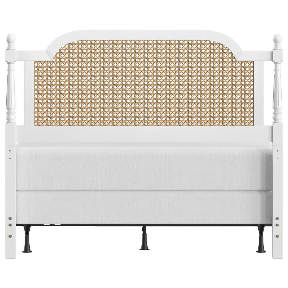 Richlands Furniture Melanie Queen Poster Panel Wood Headboard and Frame in White, , large