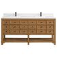 James Martin Malibu 72" Double Bathroom Vanity in Amber Birch with Single Hole 3 cm White Zeus Quartz Top and Rectangular Sinks, , large