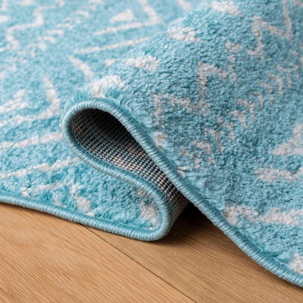 Safavieh Tulum 5&#39;3&quot; x 7&#39;6&quot; Turquoise and Ivory Area Rug, , large