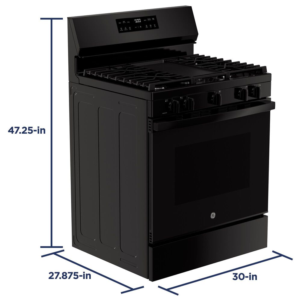 GE Appliances 5.3 Cu. Ft. Freestanding Natural Gas Range with Crisp Mode in Black, , large