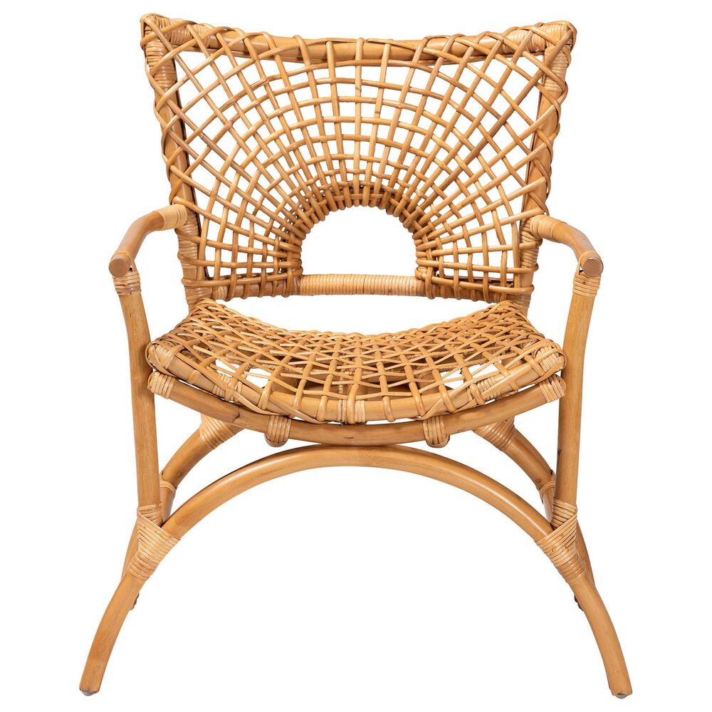 Baxton Studio Mamba Arm Chair in Light Honey, , large