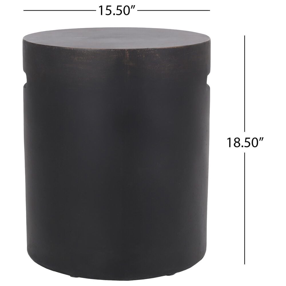 Hearth and Haven Outdoor Cylindrical Side Table with Integrated Handle Cutout in Copper, , large