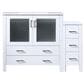 Lexora Home Volez 48" Single Bathroom Vanity in White with 2 cm White Ceramic Top, Rectangular Sink and Side Cabinet, , large