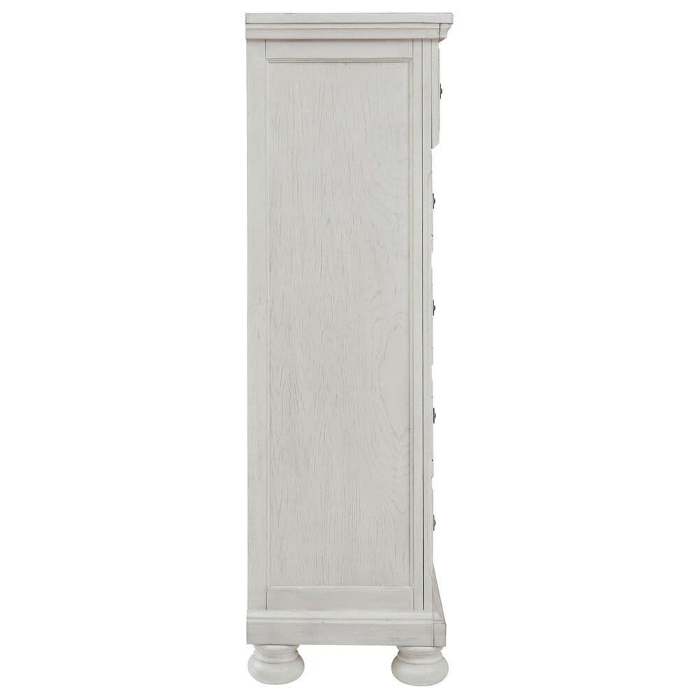 Ashley Robbinsdale 5 Drawer Double Knob Chest in Antique White, , large