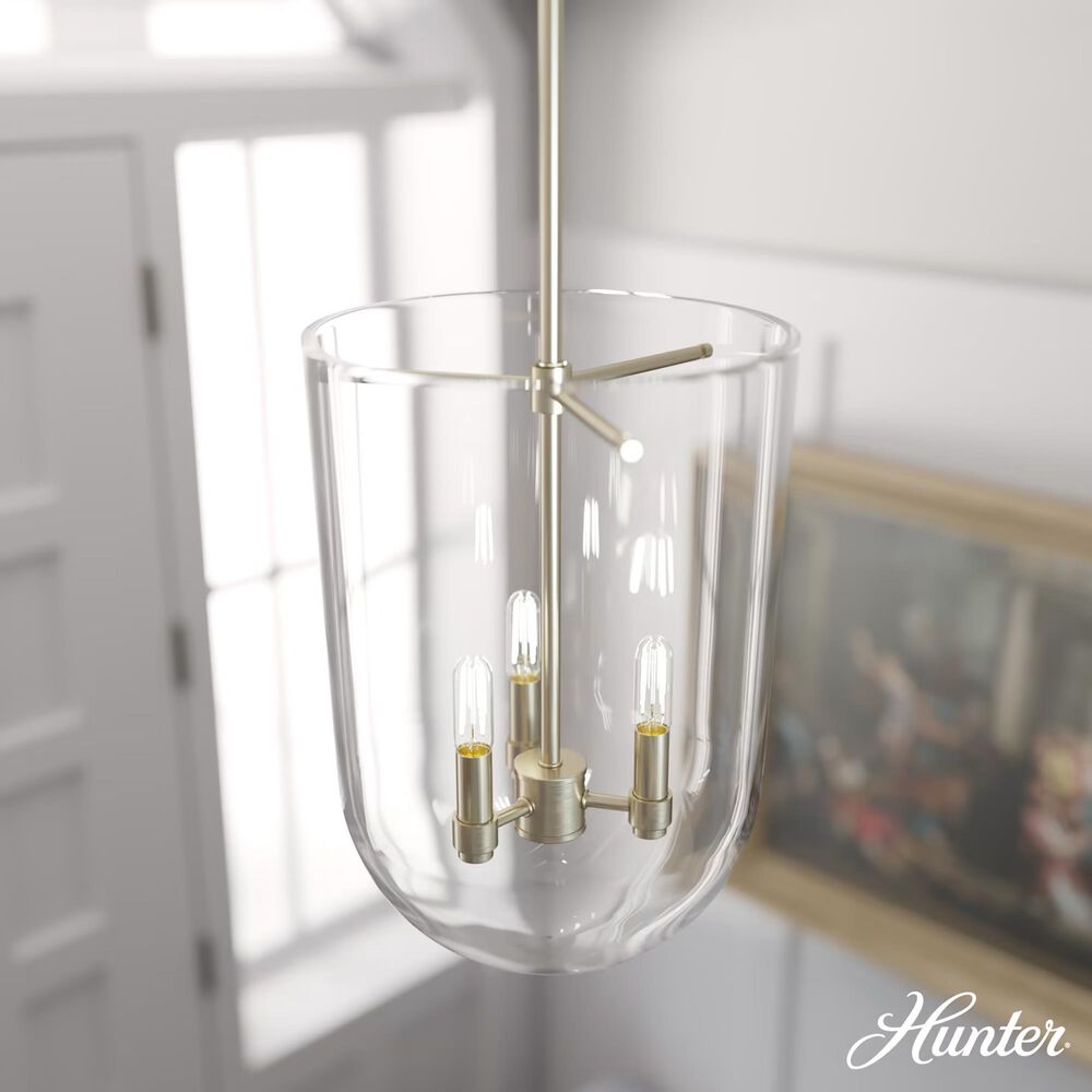 Hunter Sacha 3-Light Cloche Pendant in Alturas Gold, , large