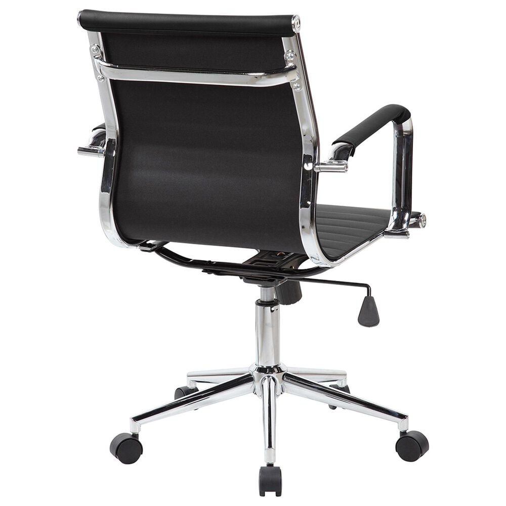 Techni Sport Modern Medium Back Executive Office Chair in Black, , large
