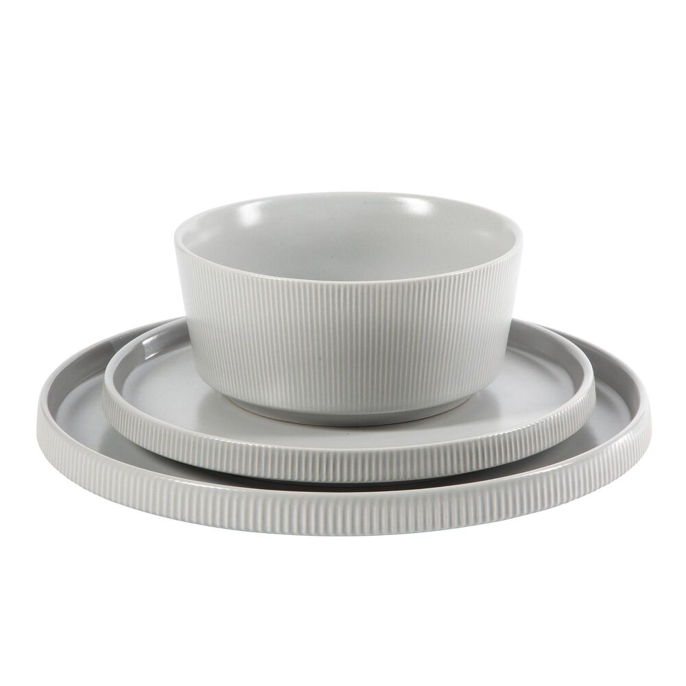 Gibson Homewares Dempsey Road 12-Piece Dinnerware Set in Matte Grey, , large