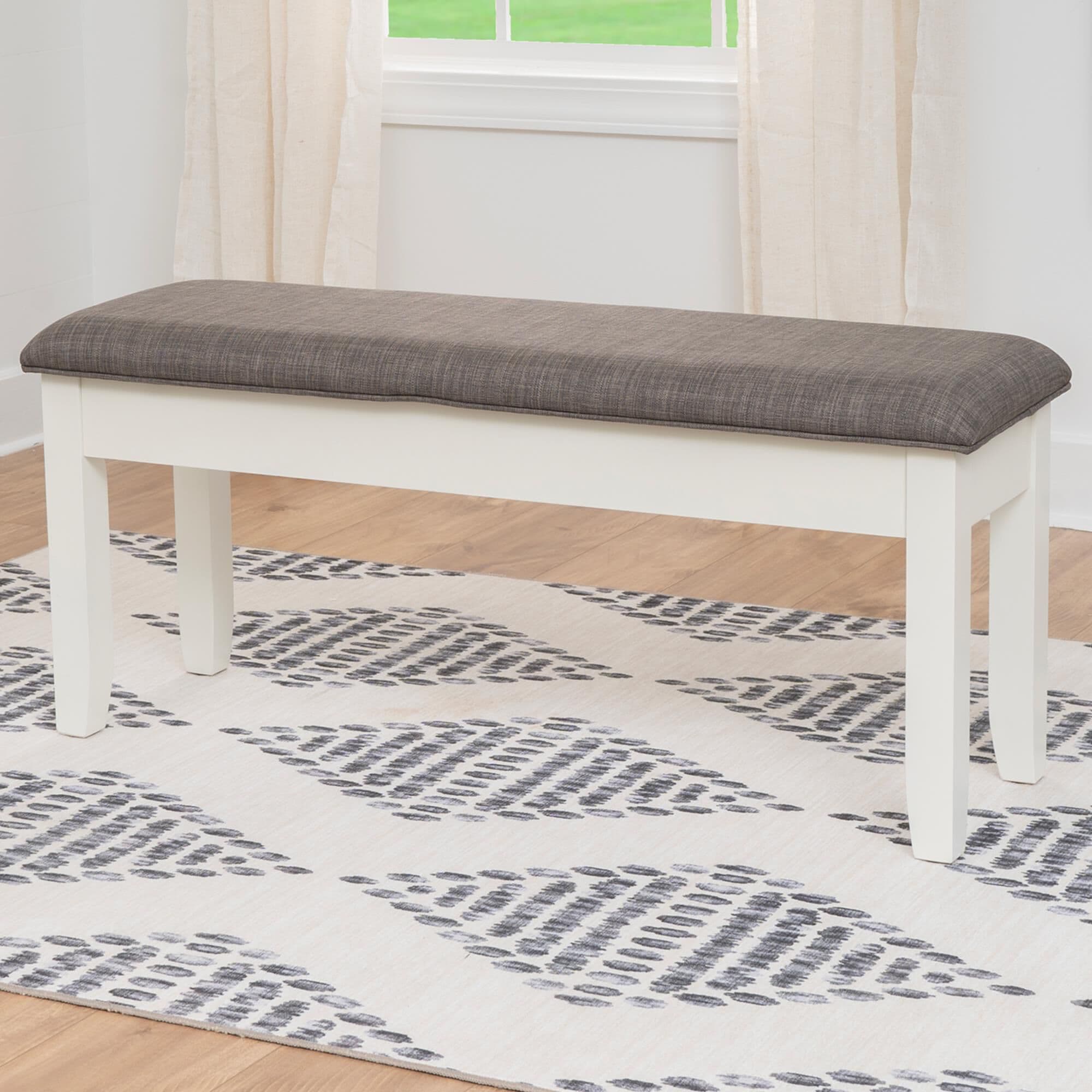 Linon Home Decor Jane Storage Bench with Taupe Cushion in Vanilla