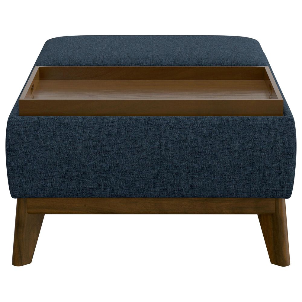 Emerald Home Furnishings Aria Storage Ottoman with Tray in Navy Storm, , large