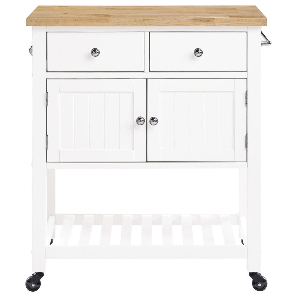 Valor Living Stirling Kitchen Cart in White, , large