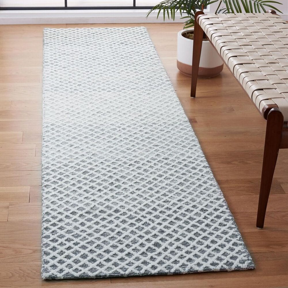 Safavieh Micro-Loop MLP353F 2&#39;3&quot; x 9&#39; Gray and Ivory Runner, , large