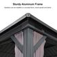 HOMLUX 10" x 12" Outdoor Hardtop Gazebo with Galvanized Steel Roof, Netting, and Curtains Gray, , large