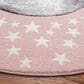 Safavieh Carousel CRK135 6"7" Round Pink and Grey Kids Area Rug, , large