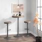 Lumisource Dakota 43" Adjustable Bar Table in Brown and Grey, , large