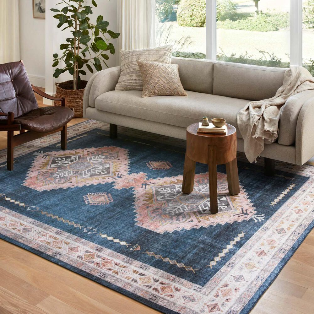 Loloi II Heidi  8&#39;6&quot; x 11&#39;6&quot; Denim and Blush Area Rug, , large