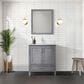 Lexora Home Jacques 30" Single Bathroom Vanity in Distressed Grey with 2 cm White Cultured Marble Top and Rectangular Sink, , large