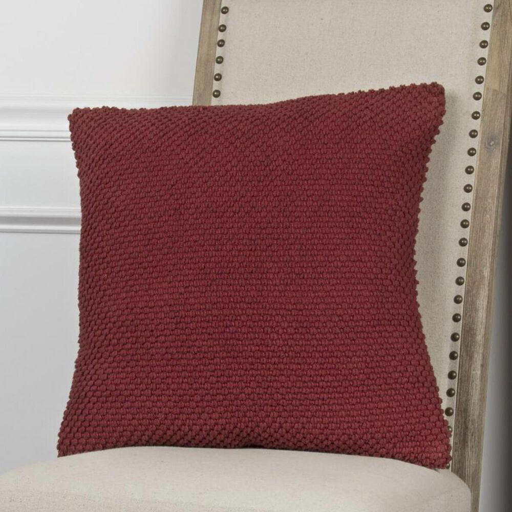 Rizzy Home 20&quot; x 20&quot; Poly-Fill Pillow in Dark Red, , large