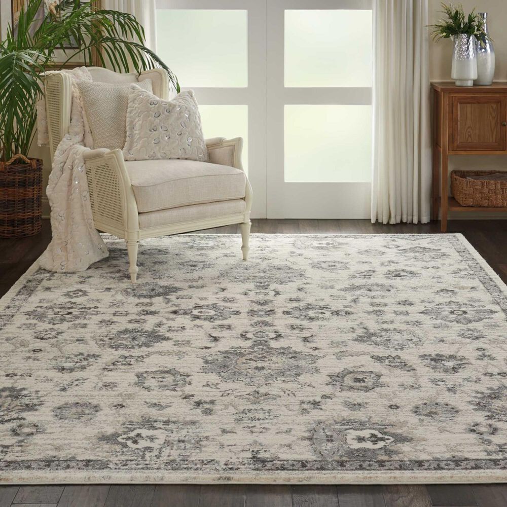 Nourison Fusion FSS15 9&#39;6&quot; x 13&#39; Cream and Grey Area Rug, , large