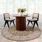 Surya Mona Lisa 7"10" Round Mustard, Tan, Olive, Brick Red, Sage, Dark Blue and Burgundy Area Rug, , large