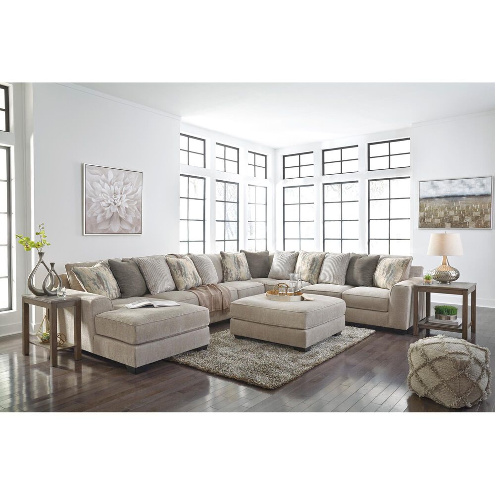 Signature Design by Ashley Ardsley 4-Piece Sectional with Chaise in Pewter, , large