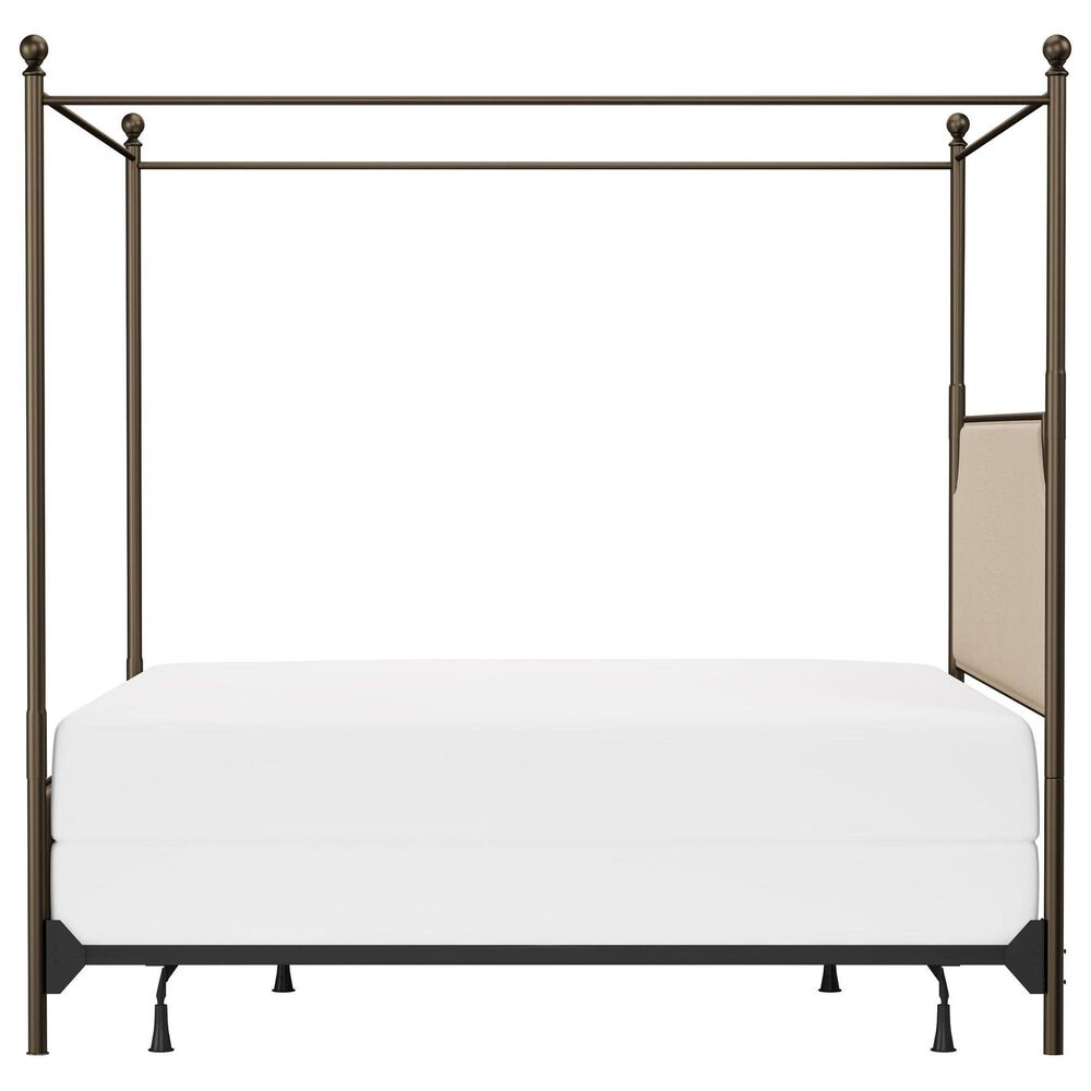 Richlands Furniture McArthur King Metal and Upholstered Canopy Bed in  Brown and Bronze, , large