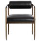 Club Collection By Sunpan Ajani Arm Chair with Charcoal Black Cushion in Antique Brass, , large