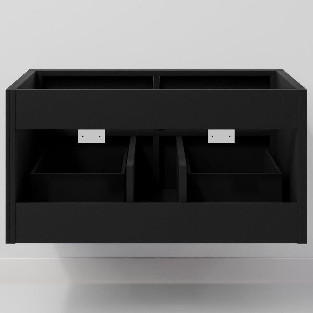 Lexora Home Castor 36" Single Bathroom Vanity in Black with 2 cm White Cultured Marble Top and Rectangular Sink, , large